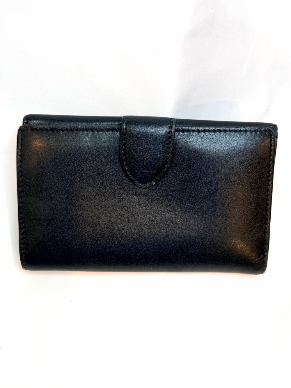 Fendi Vintage Black Leather Continental Wallet Gold Ring Hardware Made in Italy - Picture 4 of 16